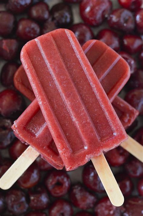 Homemade Cherry Ice Pops With Only 3 Ingredients Healthy Popsicle