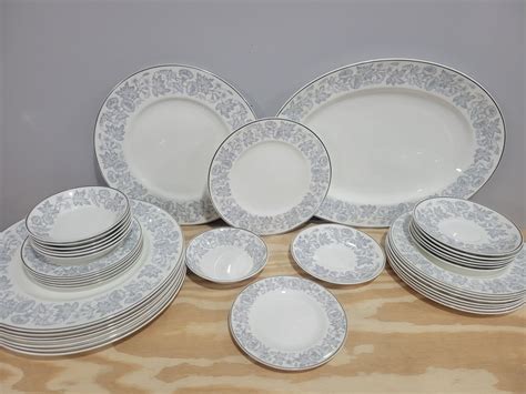 Wedgwood Wildflower Gray Dinnerware Etsy