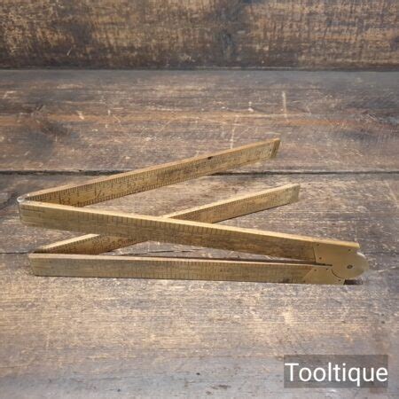 Vintage Rabone Chesterman Boxwood Brass No Four Fold Rule