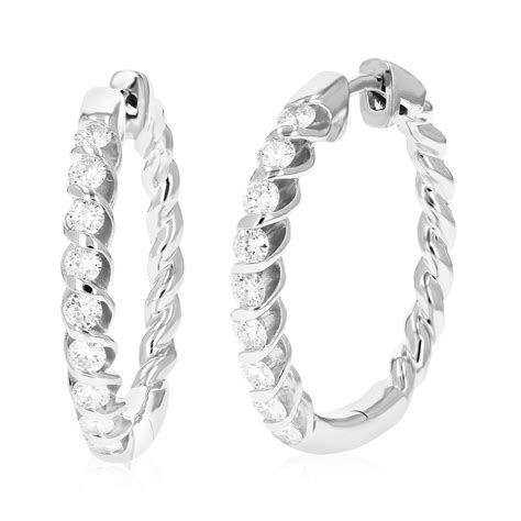 Vir Jewels Cttw Lab Grown Diamond Hoop Earrings Round In