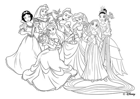Veja belos desenhos para colorir das Princesas Disney juntas (Desenhos ...