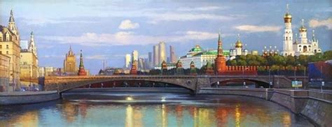 Утро в Москве - городской пейзаж М.В.Ланчака, продажа картин в Москве ...