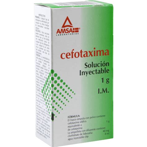 Cefotaxima Solución Inyectable 1g Intramuscular