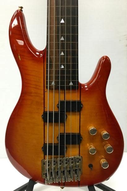 Super Rare Usa Made Custom Shop 1991 Peavey Tl Six Fretless In Cherry Sunburst Free Shipping