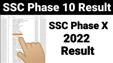 SSC Phase 10 Result 2022 Selection Post Phase 10 Result SSC Phase