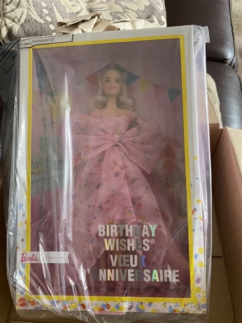 BARBIE SIGNATURE BIRTHDAY Wishes Blonde Doll With Pink Tulle Gown
