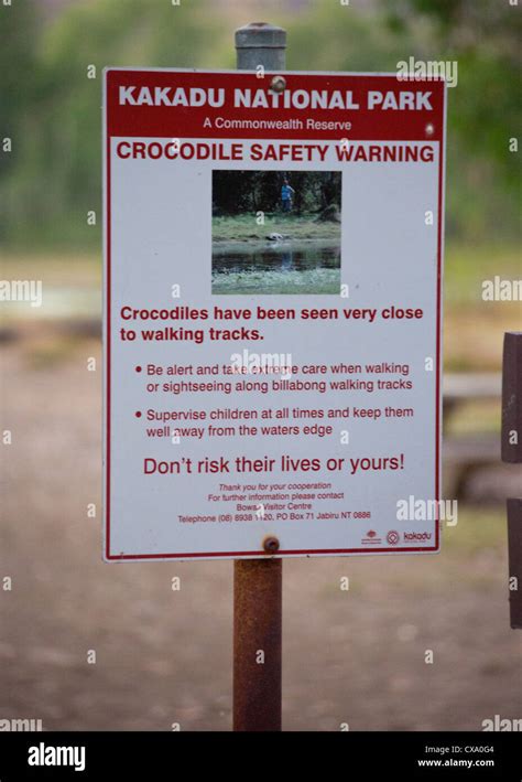 Crocodile Safety Warning Sign Kakadu National Park Northern Territory