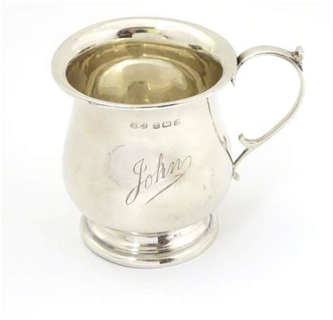 A Silver Christening Mug Hallmarked Birmingham 193