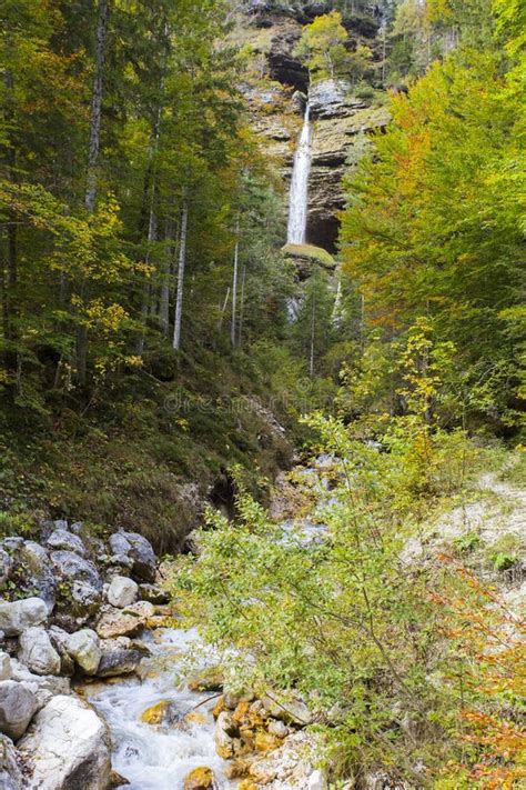 Beautiful Pericnik Waterfall In Slovenia Stock Photo Image Of