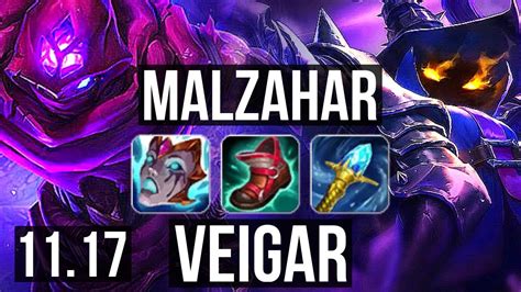 MALZAHAR Vs VEIGAR MID 3 0 17 4 2M Mastery 1900 Games Rank 10