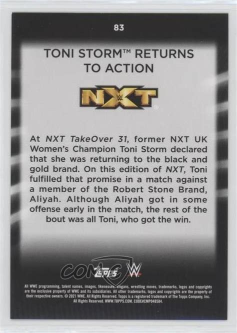 2021 Topps WWE Women S Division Rainbow Foil Toni Storm Returns To