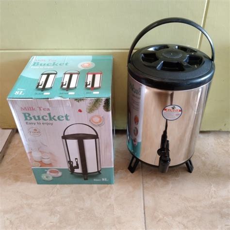 Jual Water Jug Drink Jar Milk Tea Bucket Stainless Steel L Polos