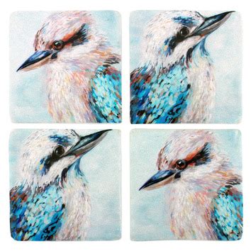 4 Piece Kookaburras Coaster Set Temple Webster