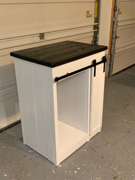 Farmhouse Style Mini Fridge Cabinet Smaller Barn Door Slider Etsy