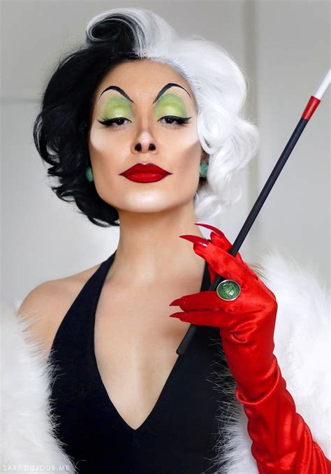 Cruella De Vil Cosplay Makeup Transformation Sara Du Jour Halloween