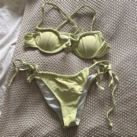Shein Bikini Brand New Unworn W Hygiene Strip Olive Depop