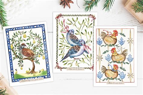 12 Days Of Christmas Card Pack Pack Of 12 Christmas Cards Illustrated