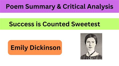 Success Is Counted Sweetest By Emily Dickinson Summary In Urdu Hindi