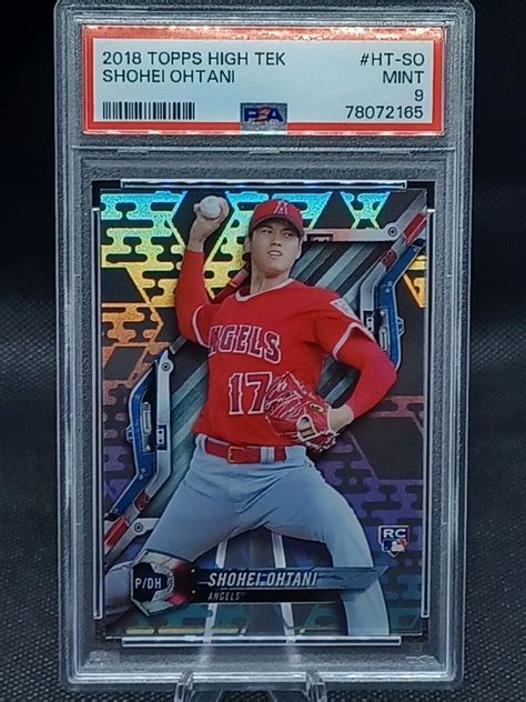 2018 Topps High Tek Pattern 3 Shohei Ohtani RC Rookie Card HT SO PSA 9