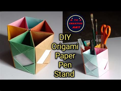 How To Make Pen Stand Origami Pen Holder Paper Pencil Holder