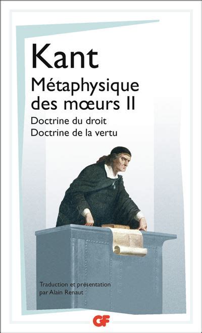 M Taphysique Des Moeurs Doctrine Du Droit Doctrine De La Vertu Tome