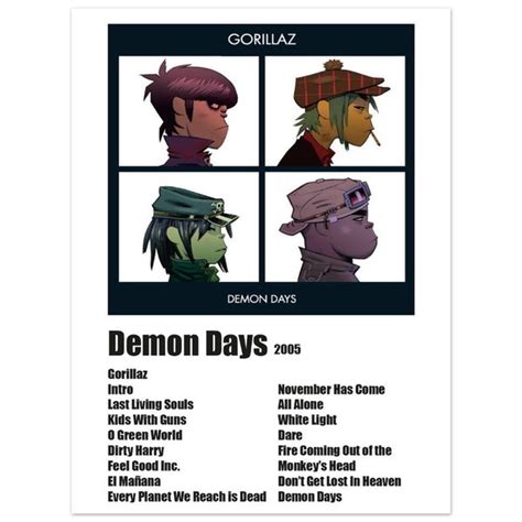 Demon Days Gorillaz Poster - Etsy