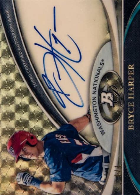 Bryce Harper 2011 Bowman Platinum Bpa Bh Prospect Auto Superfractor