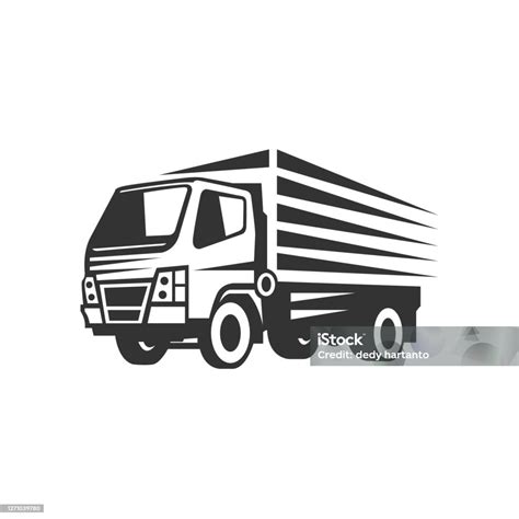 Грузовик Логистический Вектор Силуэт Логотип Шаблон Идеально Подходит ...