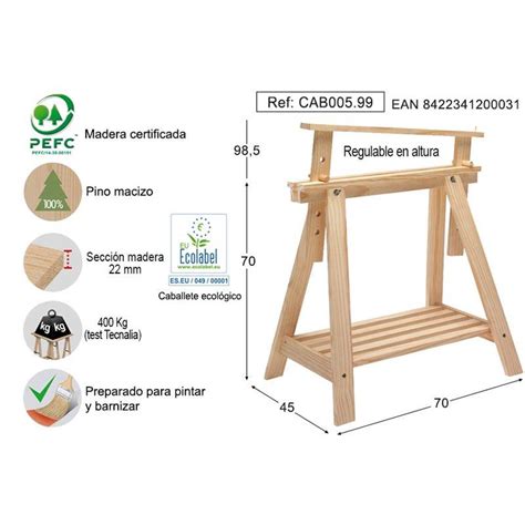 Caballete De Madera Regulable En Altura E Inclinable Archi Tec Astigarraga