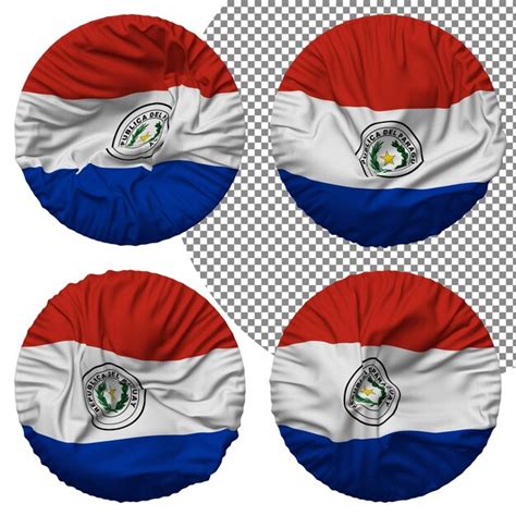 Premium Psd Paraguay Flag Round Shape Isolated Different Waving Style