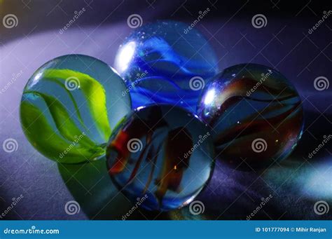 The Four Glass Marble Ball Stock Photo Image Of Marball