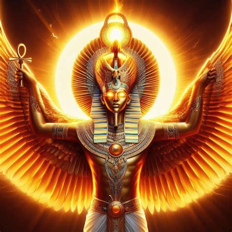 Ilustración de la mitología egipcia de Amon Ra Foto Premium