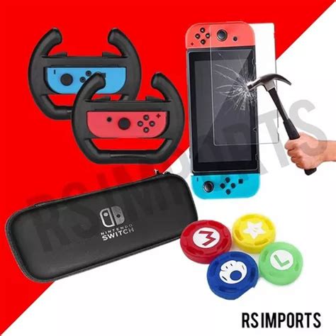 Case Capa Estojo Pel Cula Vidro Grip Volantes Switch