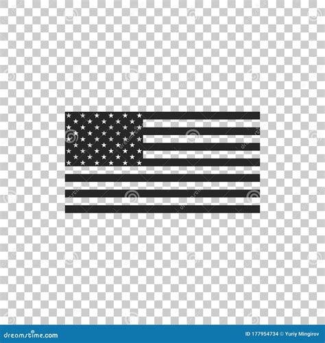 American Flag Icon Isolated on Transparent Background. Flag of USA ...