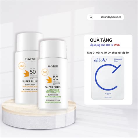 Kem Ch Ng N Ng Babe Super Fluid Mattifying Sunscreen Spf Ph R Ng Ml Shopee Vi T Nam