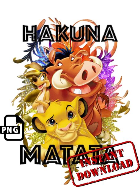 Lion King Simba Timon Pumbaa Digital File Hakuna Matata Simba Clipart ...