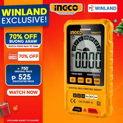 Ingco By Winland Smart Digital Multimeter Tester Dm Ing Pt Shopee