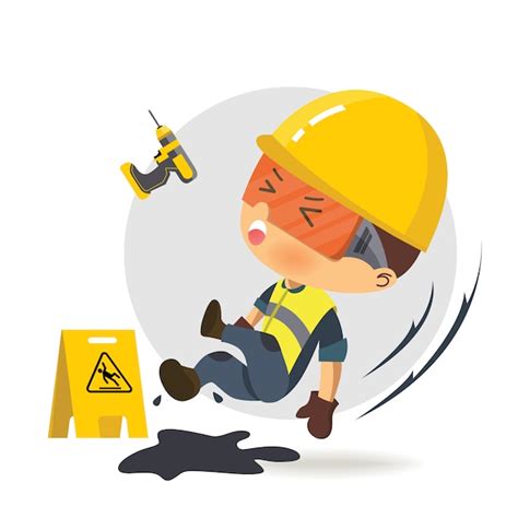 Trabajador de constructor de caracteres islipping en grasa ilustración