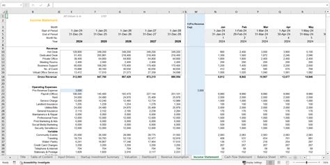 Excel Template Coworking Space Financial Model Excel Template Xlsx