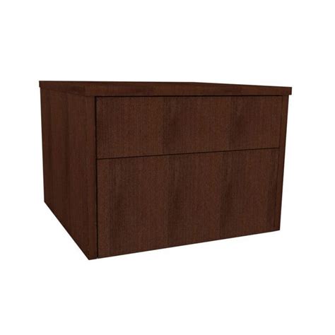 Mesa De Luz Cajon Y Desayunador Flotante Melamina Wengue Muebles