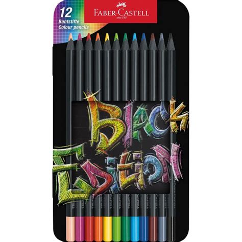 Coffret De 12 Crayons De Couleurs Black Edition Faber Castell