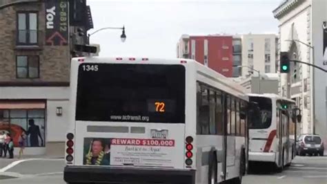 Ac Transit Van Hool A330 Bus 1076 On The 72m In Downtown Oakland Ca