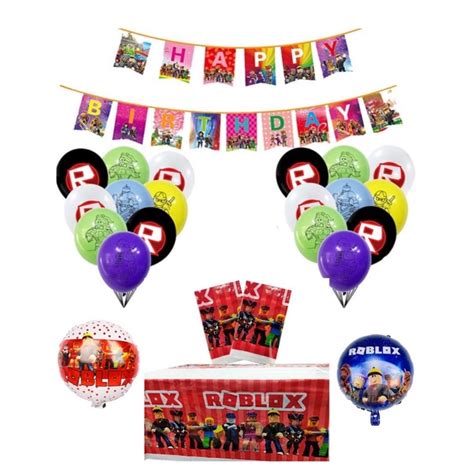 Roblox Game Party Set Pennant Banner Balloons Foil Balloons Roblox