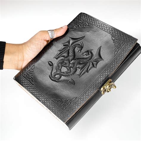 Handmade Leather Double Dragon Journalwriting Notebook Diarybound Da