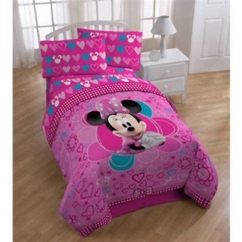 Disney Minnie Mouse Comforter Twin Size 4 Pcs Sheet Pillow Set Licensed