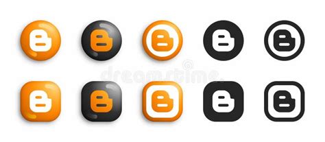 Blogger Modern 3D And Flat Icons Set Vector Editorial Stock Image