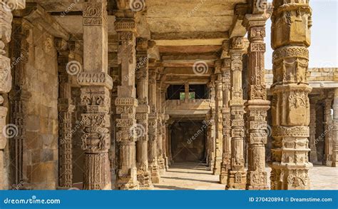 Quwwat Ul Islam Mosque In The Qutub Minar Temple Complex Stock Photo