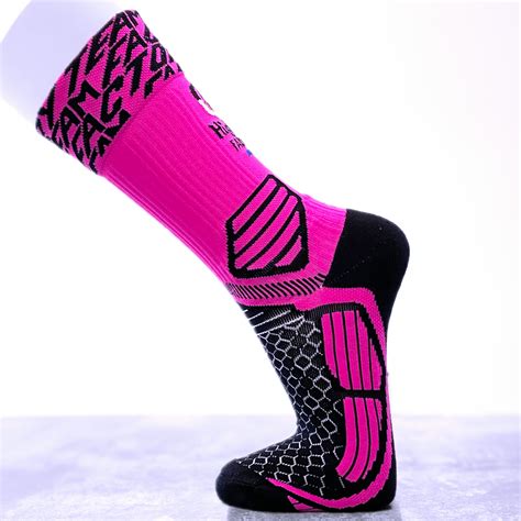 Chaussettes Running FACTORY ROSE FLUO 100 Fabriqué et développé en