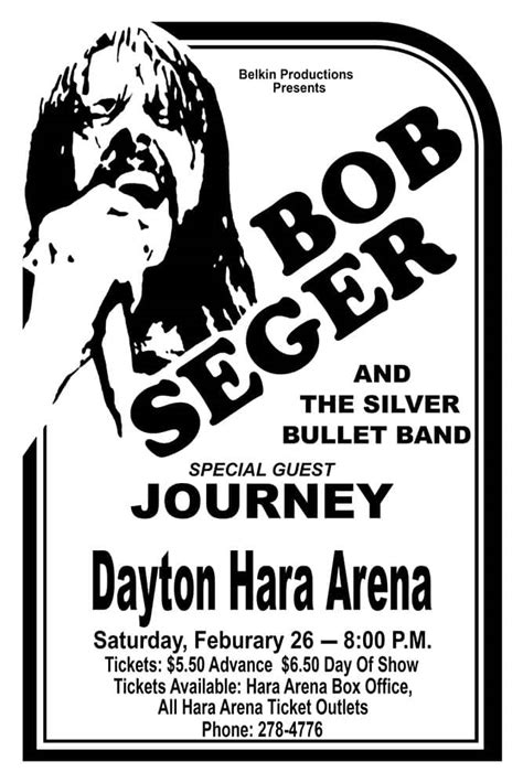 Bob Seger / Journey 1977 Dayton Concert Poster - Raw Sugar Art Studio