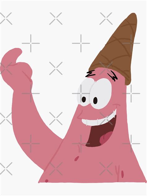 Patrick With Cone On Head Sticker For Sale By Vpittore Redbubble